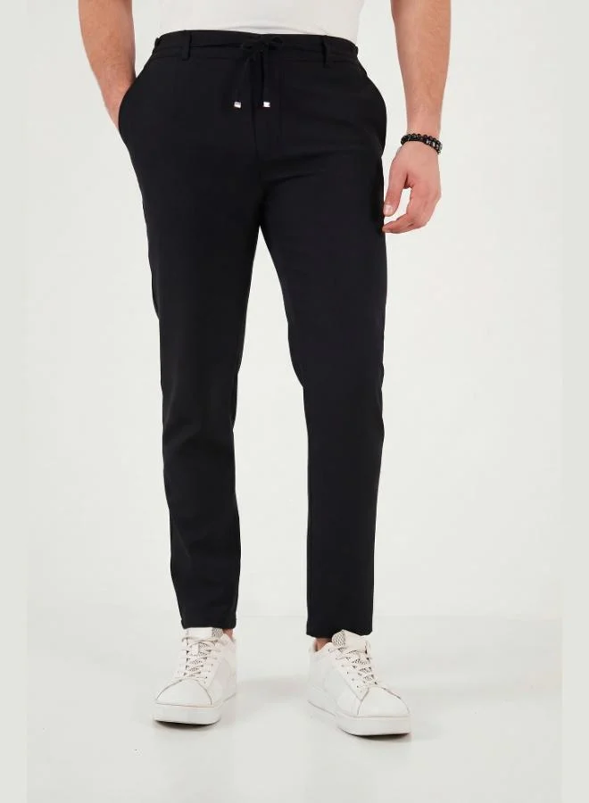 Buratti  Buratti Slim Fit Regular Waist Tapered Leg Trousers Men's Pants 6843660 for Men | Best Price UAE