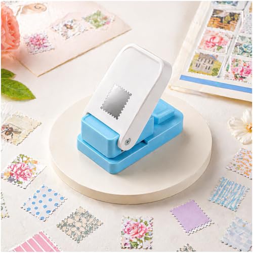 VSREI Postage Stamp Hole Punch, Stamppunches for Paper Crafts, Hole Puncherstamp, Stampshaped Hole Punch, Extra Strong Hole Stanzer for Paper up to 500 G/M², Cut Out Stamp Dimensions: 1 X 0.82 Inch - Image 1