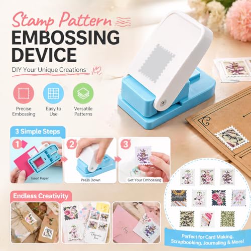 VSREI Postage Stamp Hole Punch, Stamppunches for Paper Crafts, Hole Puncherstamp, Stampshaped Hole Punch, Extra Strong Hole Stanzer for Paper up to 500 G/M², Cut Out Stamp Dimensions: 1 X 0.82 Inch - Image 2