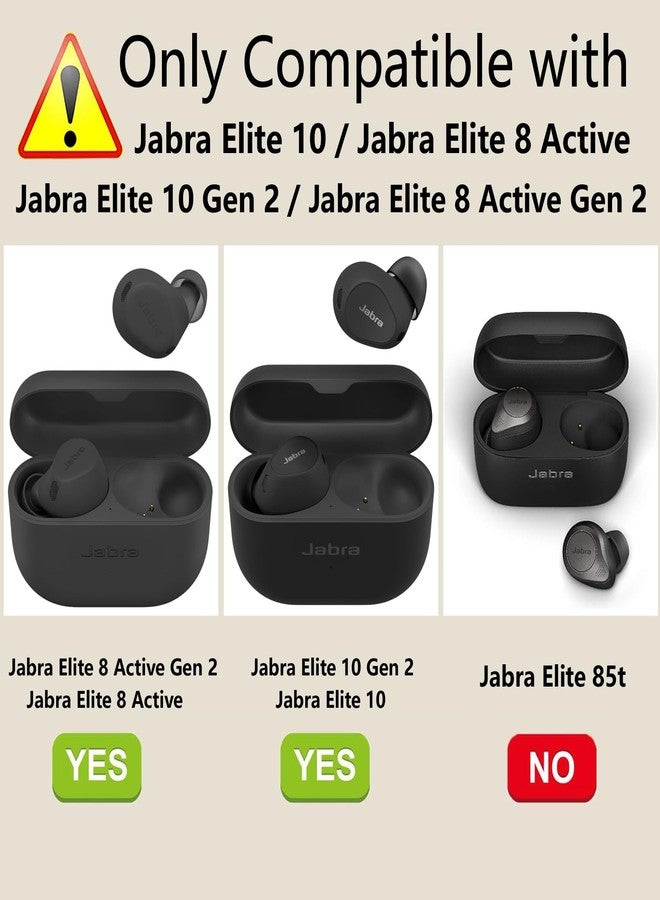 EasyBee [2 Pack] easyBee Case Compatible with Jabra Elite 8 Active Gen 2 / Elite 10 Gen 2 / Elite 8 Active/Elite 10 Cover with 2 Keychain, Soft Silicone Shockproof Protective Kit - Black Blue - Image 2