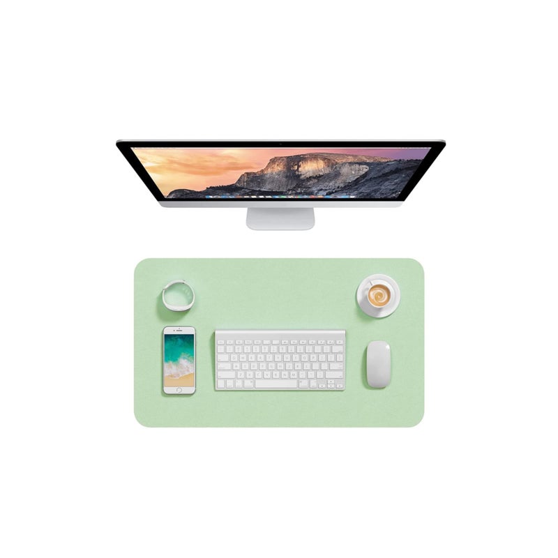 Barakah Desk Pad, PU Leather Mouse pad Desk mat, Microfiber Desk pad Mouse pad, Waterproof Desk Mat for Desktop, Laptop Keyboard Mat, Non-Slip Desk Writing Pad for Office, Lake Green (11.8''X23.6'') - Image 1