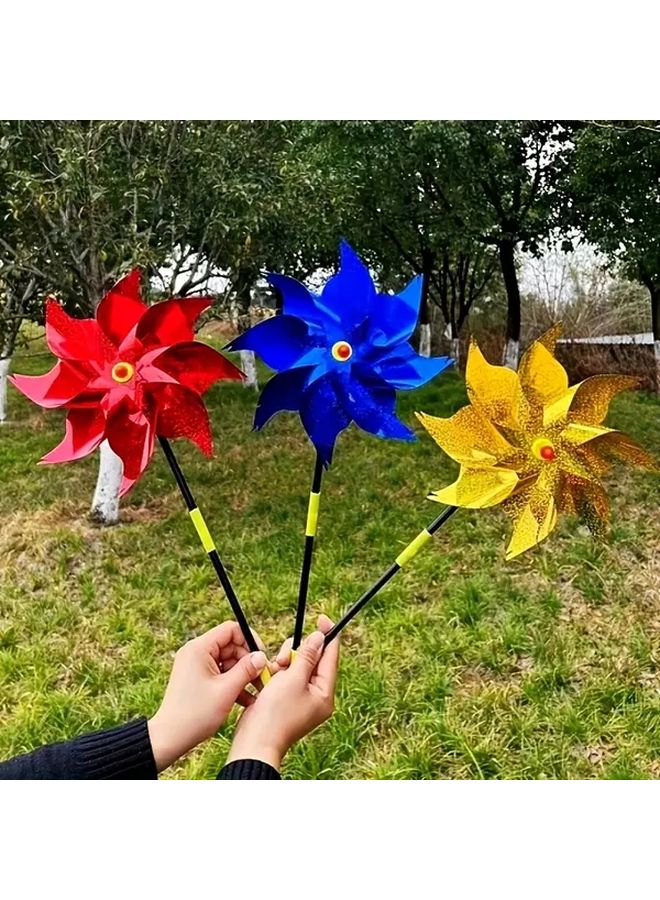 Pink Glitter Octagonal Windmill Handheld Toy Outdoor Decoration Wedding Gift - Image 1