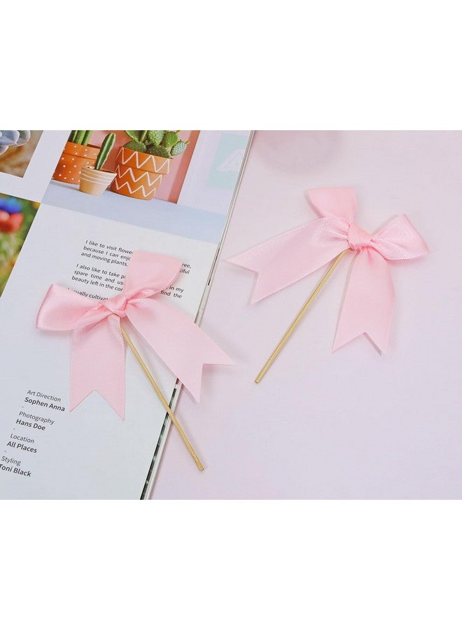 PENTA ANGEL توبير كعكة قوس قزح وردي من بينتا 12 قطعة مزينة بأقواس ساتان لتزيين حفلات عيد الميلاد وحفلات الزفاف - Image 3