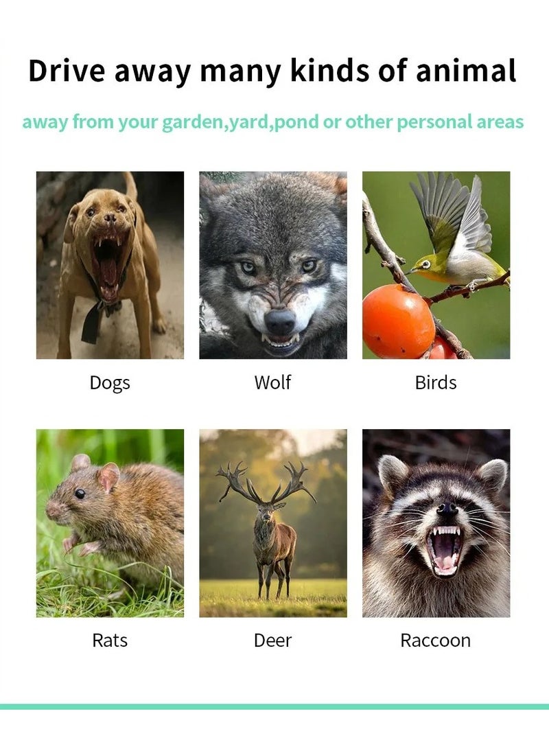 Generic Waterproof Animal Repellent, Solar Powered, Ultrasonic Animal Repeller with Flash Light Outdoor Garden for Repelling Cats, Mice, Birds  - Image 3