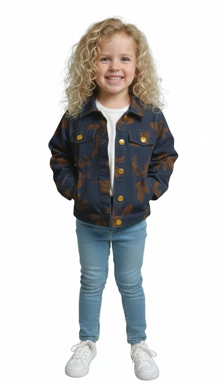 A.T.U.N. (ALL THINGS UBER NICE) Trendy Girl Cotton Silky Denim Jacket | Casual Outerwear with Full Button Front, Smart Collar & Pockets | Stylish Cotton Casual Kids Jacket for Everyday - Image 5