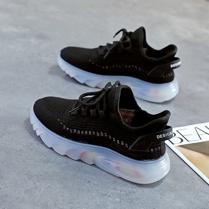 Ladies Running Sports Sneakers W-68 black 
