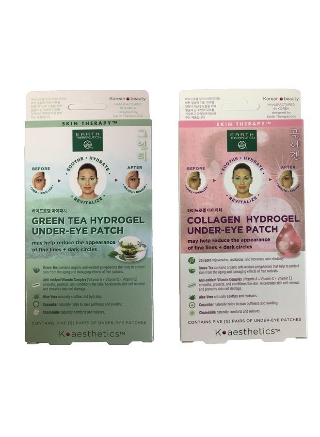 Earth Therapeutics Hydrogel Under Eye Patch, Collagen and Green Tea Bundle - Image 1