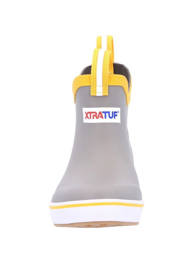 Xtratuf Kid's 5 Inch Ankle Deck Boot, Gray/Yellow, 4 Big Kid - Image 4