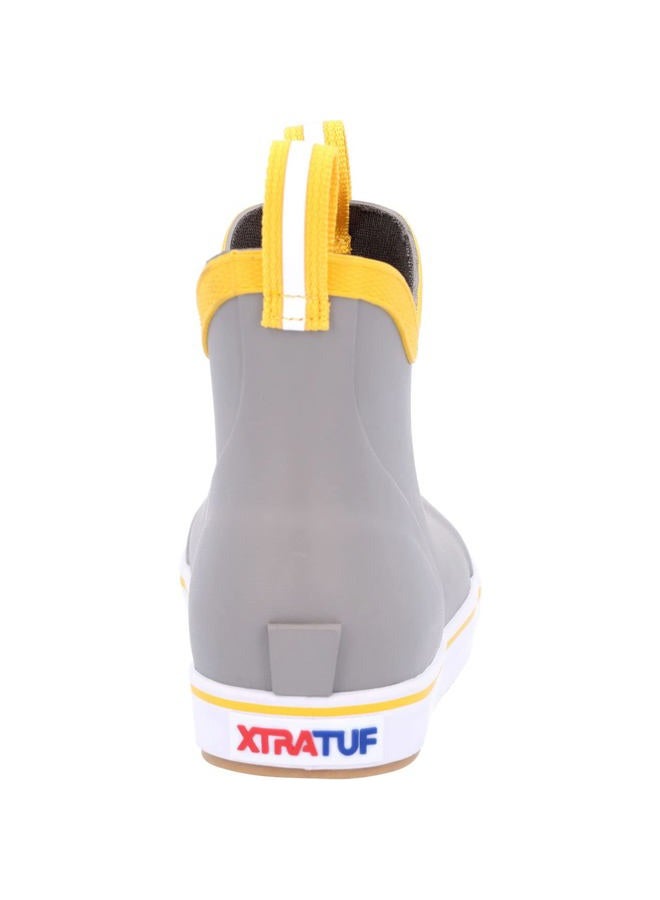 Xtratuf Kid's 5 Inch Ankle Deck Boot, Gray/Yellow, 4 Big Kid - Image 5