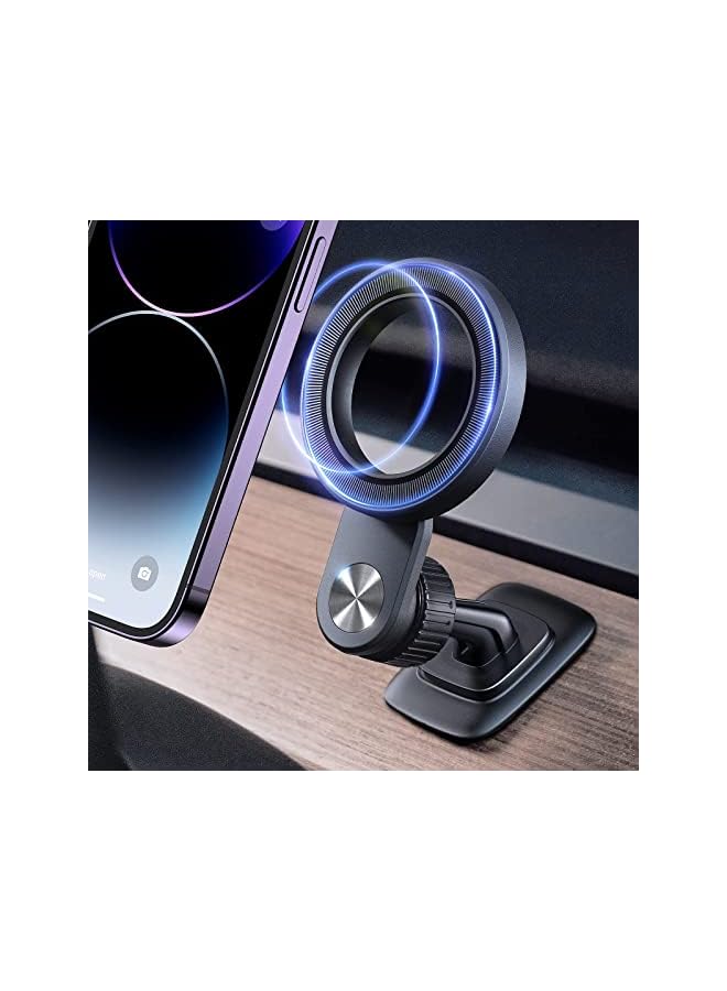 Excefore for MagSafe Car Mount Magnetic Phone Holder for Car Dash Mount Phone Holder Fit Curved Surface Flexible Rotation Compatible with iPhone 14 13 12 Pro Max Plus Mini, MagSafe Case - Image 2
