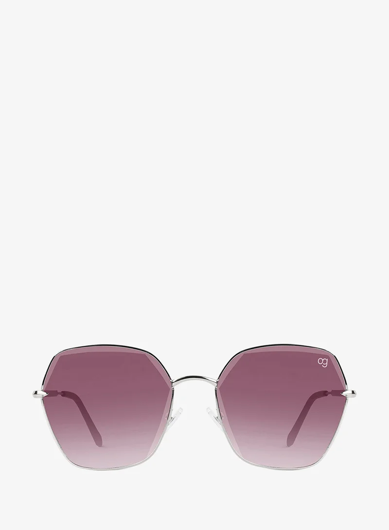 Woggles  Latest & Stylish UV Protected Purple Hexagonal Sunglasses for Women  | Best Price UAE