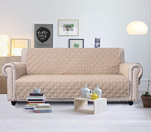 CHHKON Slipcovers for Furniture Sofa Cover with Side Pockets 100% Waterproof Quilted Furniture Protector Sofa Slipcover for Dogs Pets and Leather Couch (Beige, 68'') - Image 3