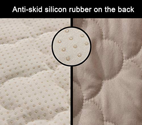 CHHKON Slipcovers for Furniture Sofa Cover with Side Pockets 100% Waterproof Quilted Furniture Protector Sofa Slipcover for Dogs Pets and Leather Couch (Beige, 68'') - Image 4
