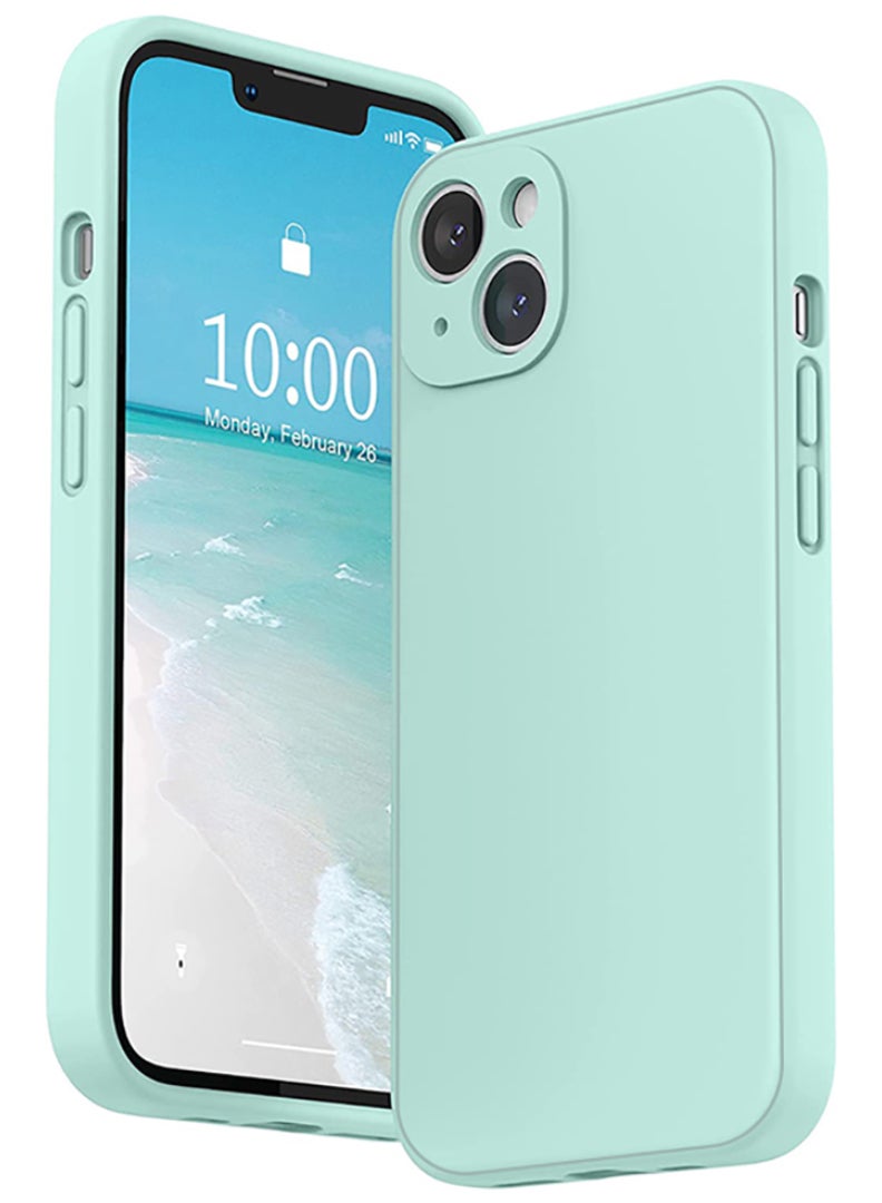 Case Up Compatible with iPhone 13 6.1 Inch Case, Premium Liquid Silicone [Camera Protection] [Soft Anti-Scratch Microfiber Lining] Shockproof Protective Slim Phone Cover for iPhone 13, Mint Green - Image 1