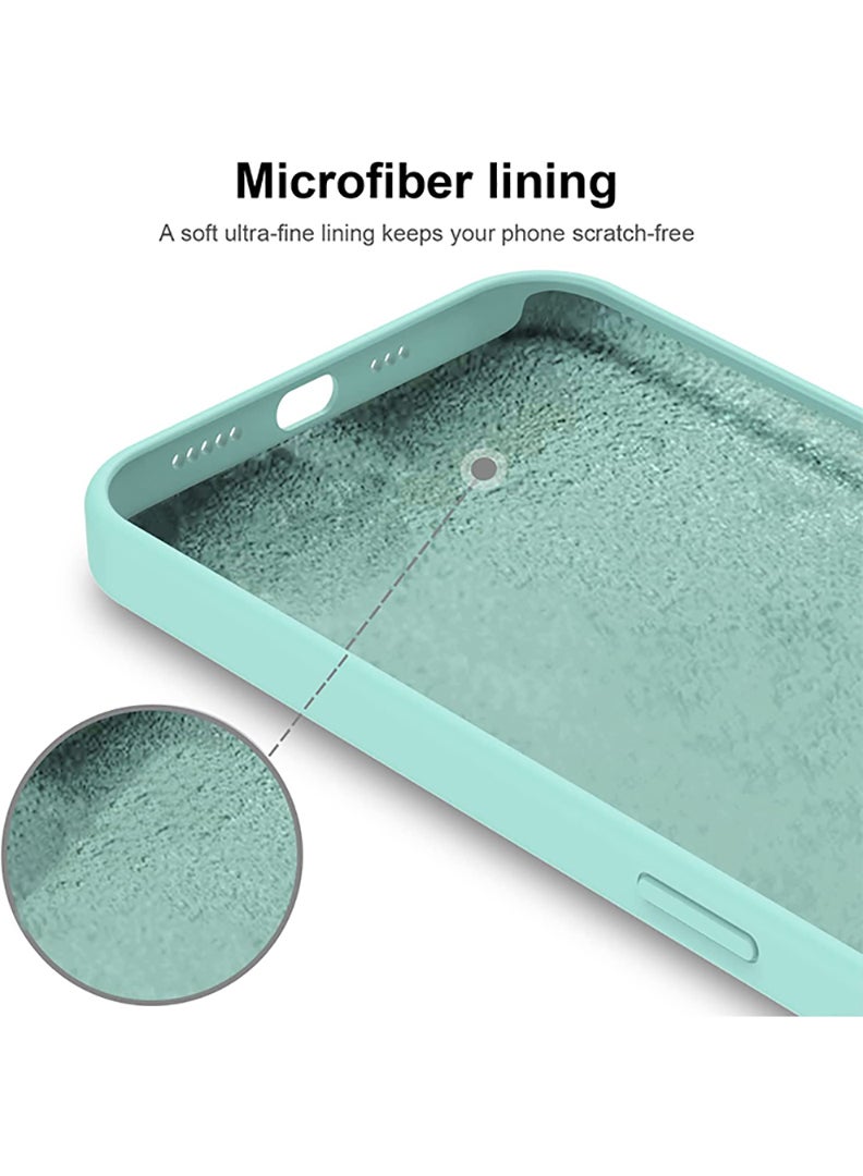 Case Up Compatible with iPhone 13 6.1 Inch Case, Premium Liquid Silicone [Camera Protection] [Soft Anti-Scratch Microfiber Lining] Shockproof Protective Slim Phone Cover for iPhone 13, Mint Green - Image 3