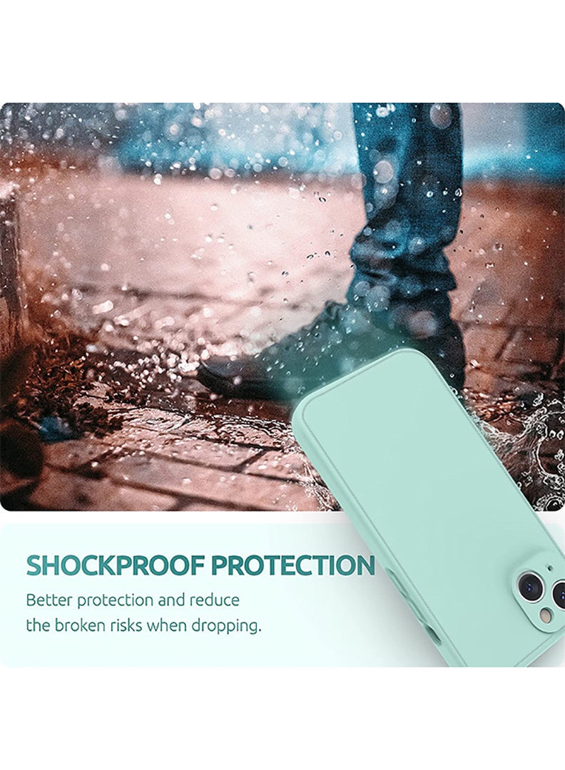 Case Up Compatible with iPhone 13 6.1 Inch Case, Premium Liquid Silicone [Camera Protection] [Soft Anti-Scratch Microfiber Lining] Shockproof Protective Slim Phone Cover for iPhone 13, Mint Green - Image 4