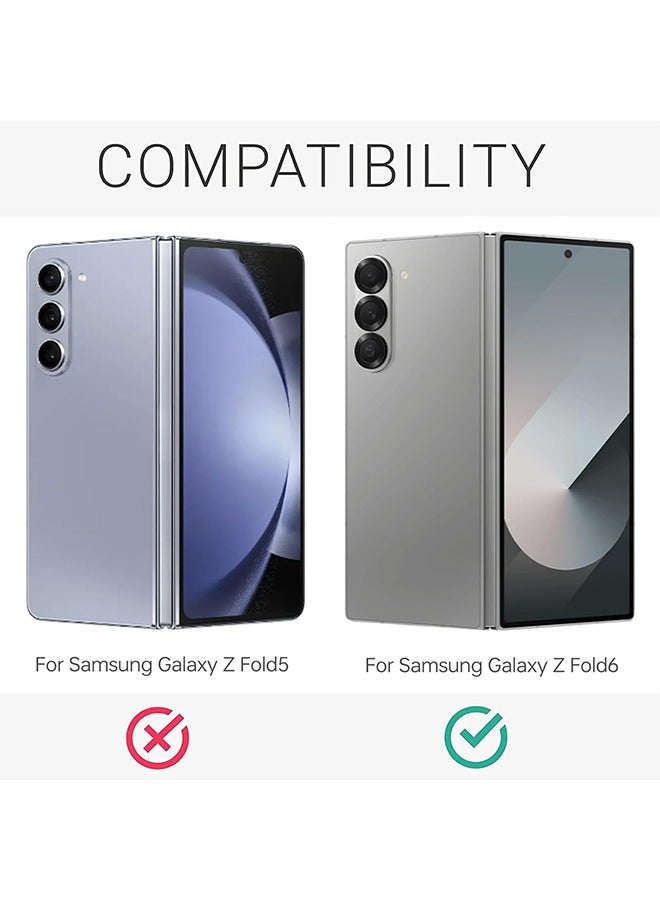 أوشن متوافق مع سامسونج جالاكسي زي فولد 6 غطاء الحقيبة، سليم مناسب حقيبة الهاتف الصلب للكمبيوتر الشخصي، مضاد الخدش، مقاومة الصدمات وغطاء الهاتف الواقي لسامسونج جالاكسي زي فولد 6، أسود - Image 2