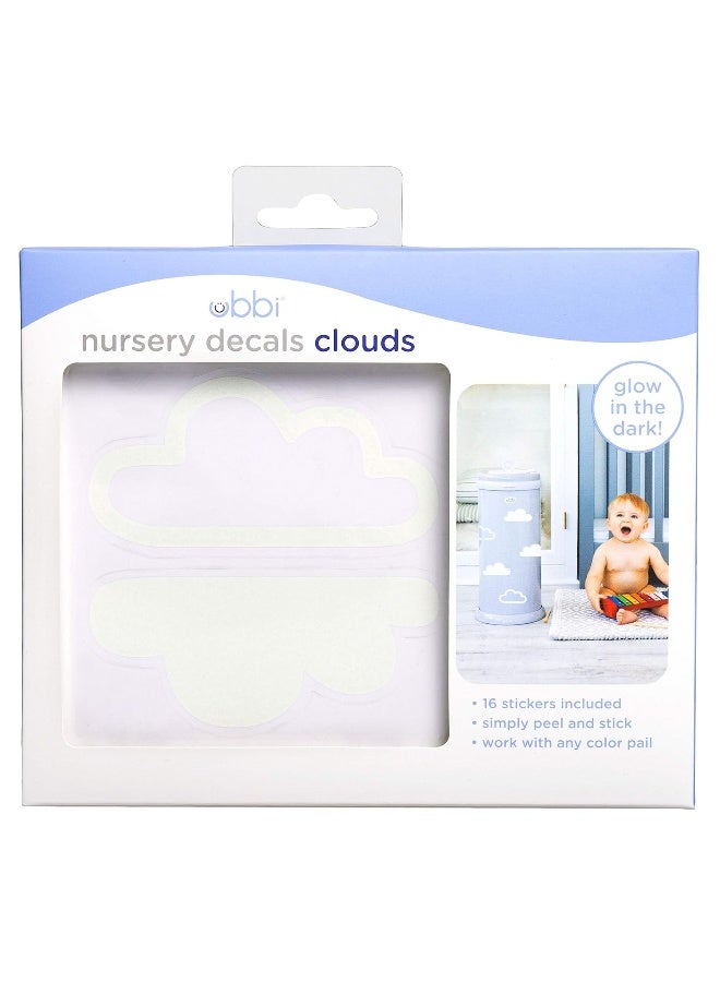 ubbi ملصقات سحابية مضيئة في الظلام من أوبّي، ملصقات زخرفية لسلة الحفاضات أو غرفة الأطفال - Image 3