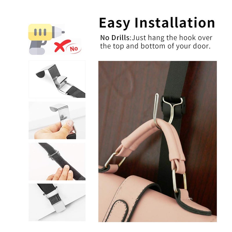 IZUS Bag-Organizer-Holder Purse Hanger - 20 Hooks for Closet and Door 2Pcs (Rack for Handbags/2 pcs Hold 20 Bags) - Image 4