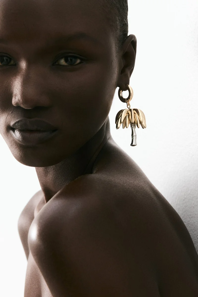 H&M Palm tree-pendant earrings