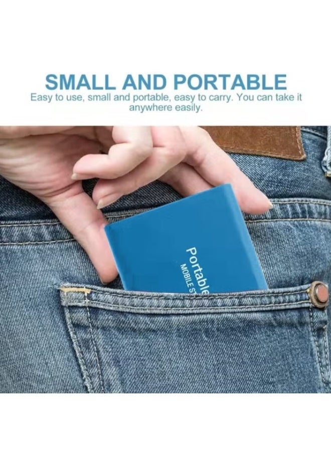 2TB Portable External SSD, 2000GB USB 3.1 High Speed Data Transfer, Computer Backup Drive Support Data Storage Transfer, USB C Mini Portable External Solid State Drive for PC/Laptop/Phones and More - Image 4