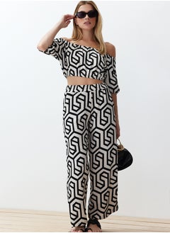 trendyol Black and White Off the Shoulder Set  - Image 1