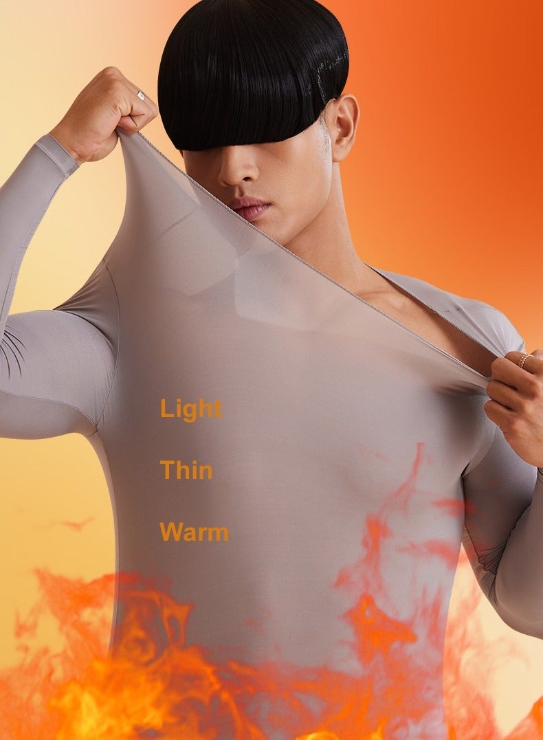 ريدمابليتيك طقم ملابس داخلية حرارية للرجال، رفيع للغاية وغير مرئي ومضاد للكهرباء الساكنة، رمادي - Image 3