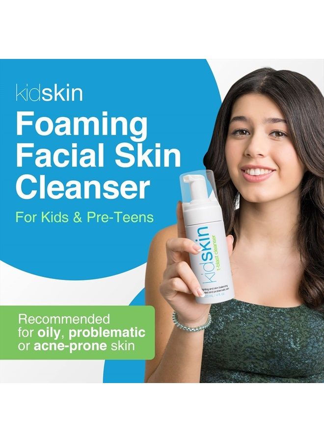 kidskin T-Blast Foaming Facial Cleanser, Gentle Face Wash with Tea Tree Oil, Acne Face Wash for Kids and Pre-Teens, Non-Drying Natural Face Cleanser for Oily and Acne-Prone Skin, 150 ml - Kidskin - Image 2