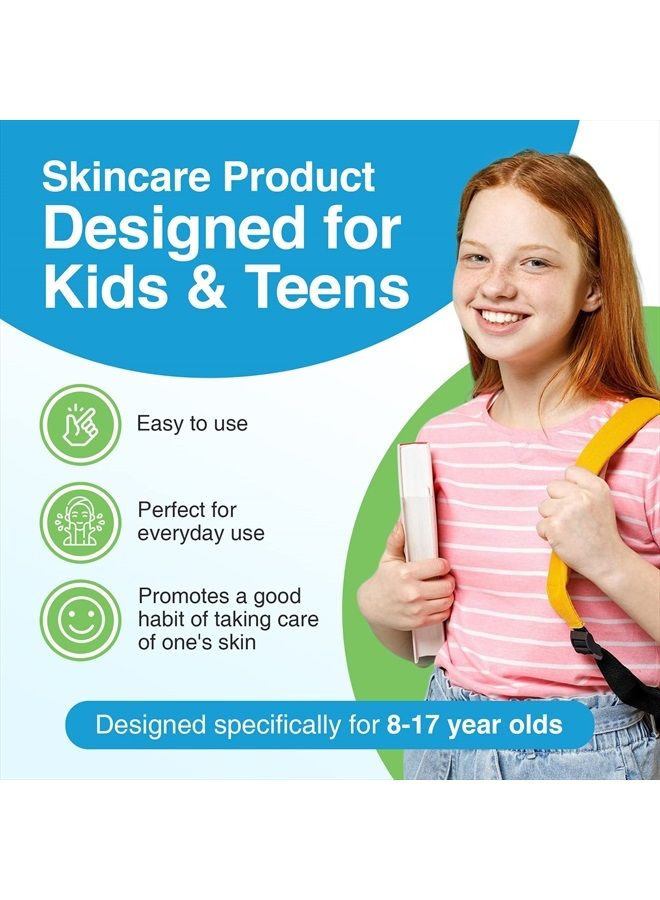 kidskin T-Blast Foaming Facial Cleanser, Gentle Face Wash with Tea Tree Oil, Acne Face Wash for Kids and Pre-Teens, Non-Drying Natural Face Cleanser for Oily and Acne-Prone Skin, 150 ml - Kidskin - Image 4