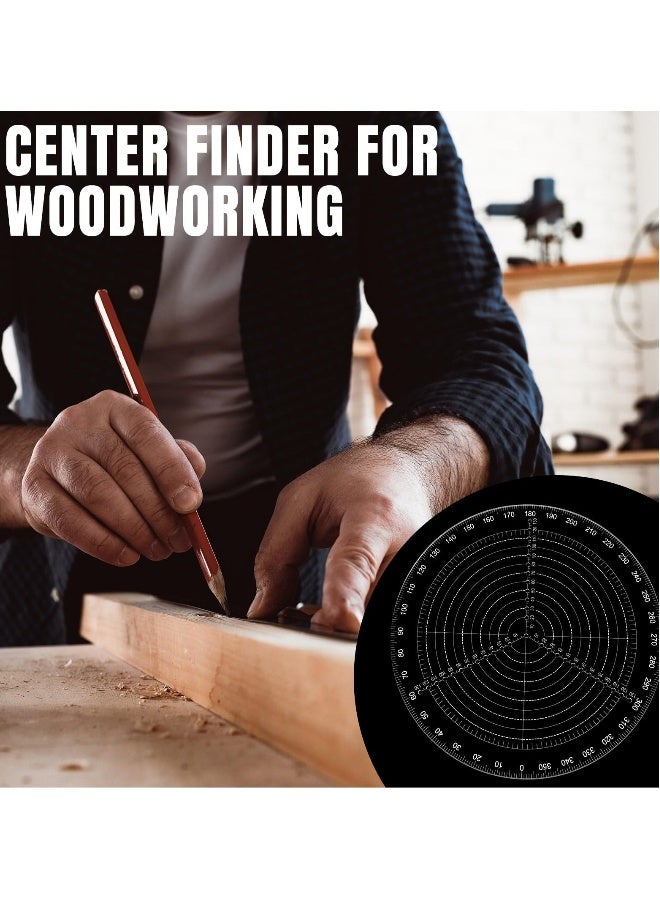 300mm Round Center Finder Compass, Clear Acrylic Ruler for Drawing Circles, Ideal for Wood Turners, Lathe Work, Woodworking, Handicrafts, DIY Furniture Making - Image 3