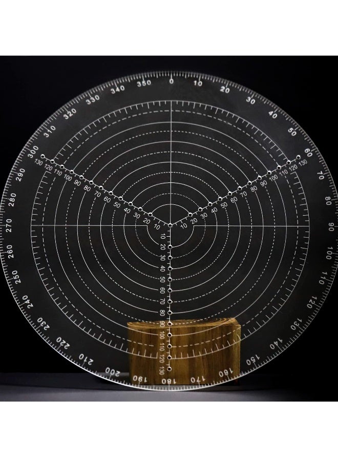 300mm Round Center Finder Compass, Clear Acrylic Ruler for Drawing Circles, Ideal for Wood Turners, Lathe Work, Woodworking, Handicrafts, DIY Furniture Making - Image 1