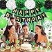 FINDRICH Green Birthday Decorations 50PCS Happy Birthday Decorations for Men with Banner Balloons Sash Foil Fringe Curtain Paper Pompoms Green and Black Party Decorations Party Supplies for Mens Boys Kids - Image 4