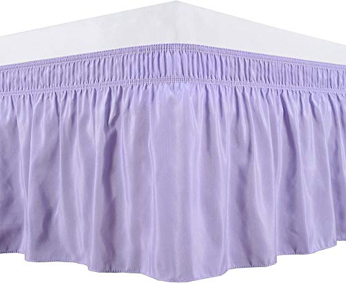 YRM Bedding's Levender Bed Skirt Wrap Around 600 Microfiber with Easy Fit with 15 Inch Tailored Drop Shrinkage and Fade Resistant with Microfiber 15 Bed Skirt Full Size 54 x 80 - Image 4