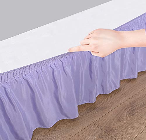YRM Bedding's Levender Bed Skirt Wrap Around 600 Microfiber with Easy Fit with 15 Inch Tailored Drop Shrinkage and Fade Resistant with Microfiber 15 Bed Skirt Full Size 54 x 80 - Image 3