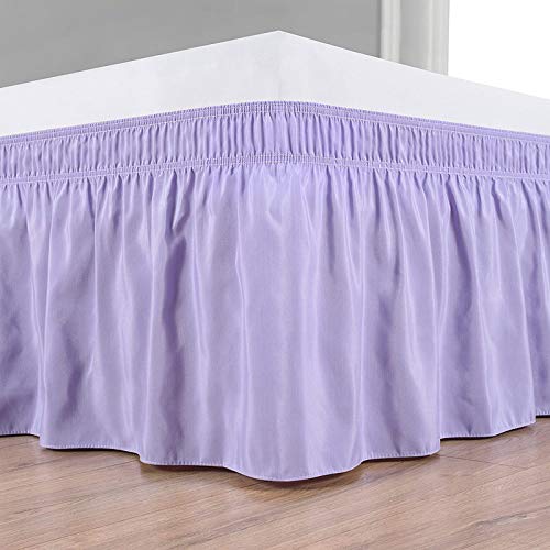 YRM Bedding's Levender Bed Skirt Wrap Around 600 Microfiber with Easy Fit with 15 Inch Tailored Drop Shrinkage and Fade Resistant with Microfiber 15 Bed Skirt Full Size 54 x 80 - Image 2
