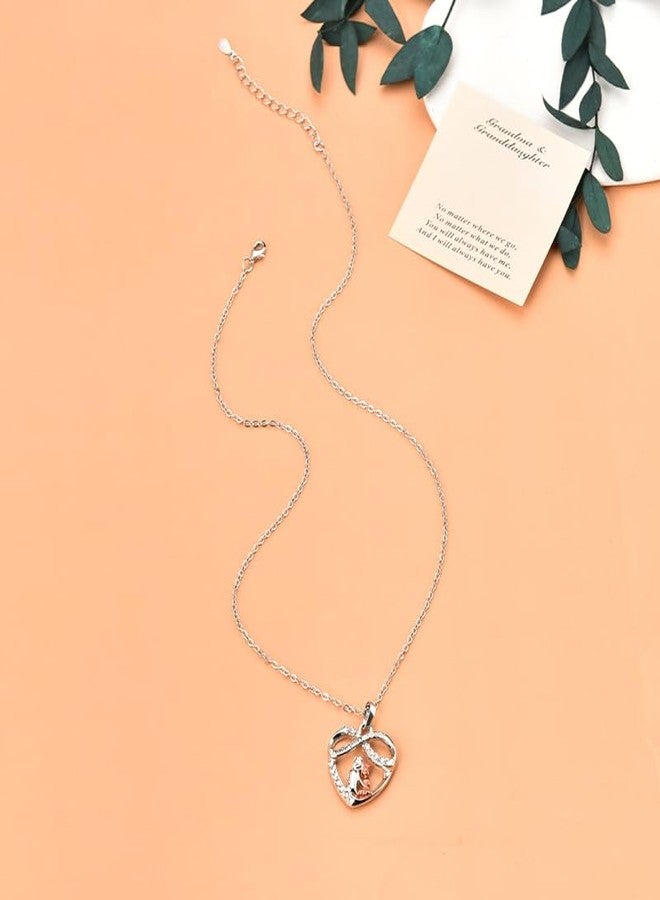 YangQian Grandma's Heart Necklace for Granddaughter & Nana - Long Distance Gift with Card - Image 5
