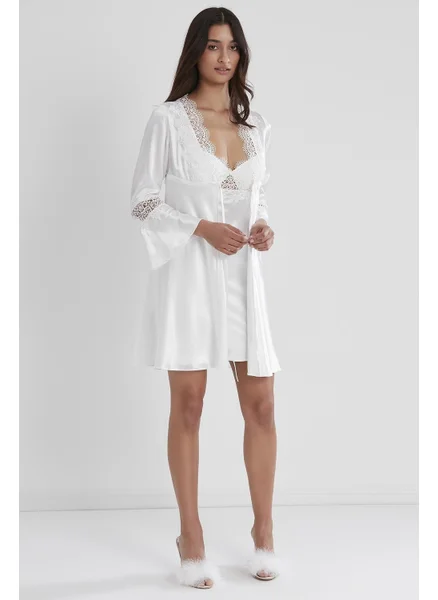 بيير كاردان 6325 Women's Satin Six Dowry Set - Ecru
