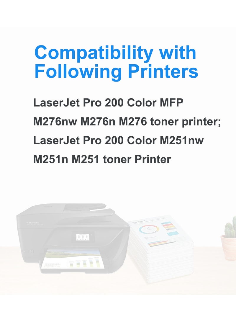 خراطيش حبر بديلة متوافقة 131A لطابعة 131A CF210A 131A ليزر جيت برو 200 ملون متعدد الوظائف MFP M276nw M251nw M251n M276n CF210A CF211A CF212A CF213A (مجموعة من 4) - Image 2