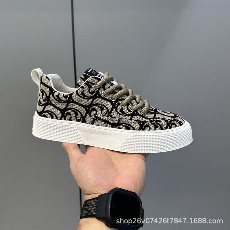 2024 Trendy Mens Canvas Sneakers Comfortable All-match Black
