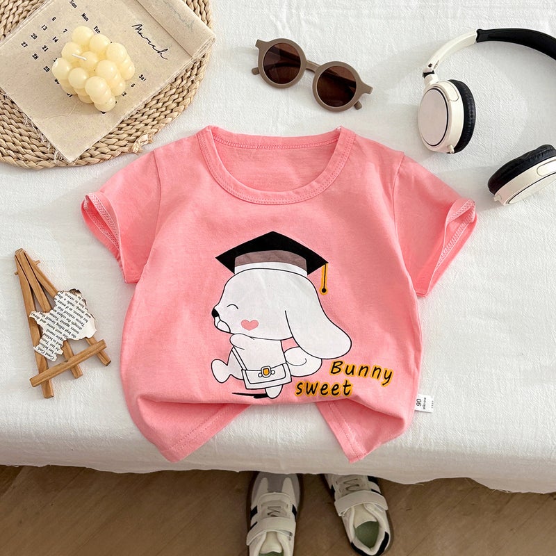 New Cotton Summer Kidsren'S Short-Sleeved T-Shirt Sports Home Clothes Cartoon Printing Manufacturers Drop Shipping - Image 4