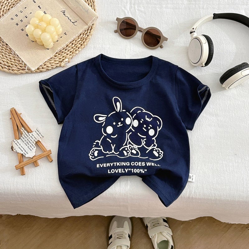 New Cotton Summer Kidsren'S Short-Sleeved T-Shirt Sports Home Clothes Cartoon Printing Manufacturers Drop Shipping - Image 3