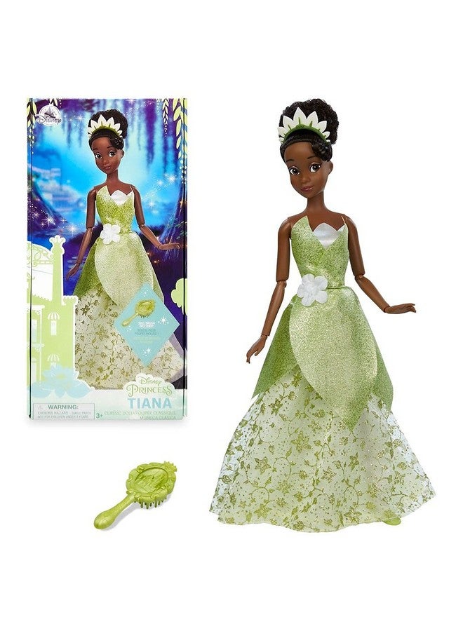 Disney Store Official Disney Princess Classic Doll (Tiana from The Princess and the Frog), 11 Inches, includes Brush with Molded Details, Posable Toy in Classic Outfit - Disney Princess Toys for Girls - Image 1