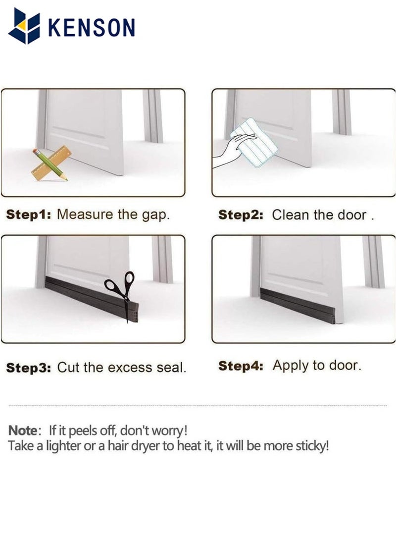 KENSON Door Draft Stopper, 120 cm Length Under Door Seal, Door Sweep for Exterior & Interior Doors, Door Bottom Draft Blocker Dust and Noise Insulation - Image 5