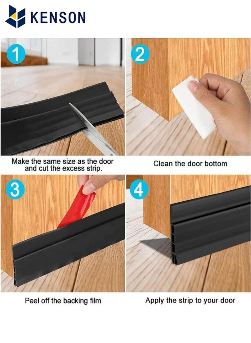 KENSON Door Draft Stopper, 120 cm Length Under Door Seal, Door Sweep for Exterior & Interior Doors, Door Bottom Draft Blocker Dust and Noise Insulation - Image 4