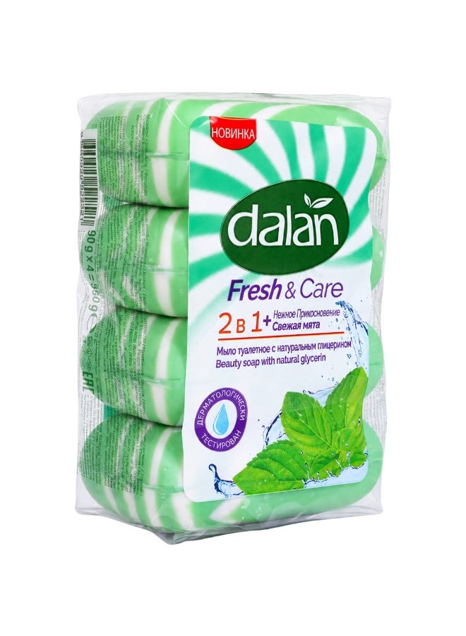 Dalan Fresh & Care 2-in-1 Soap with Fresh Mint – 4 × 90g - Image 2