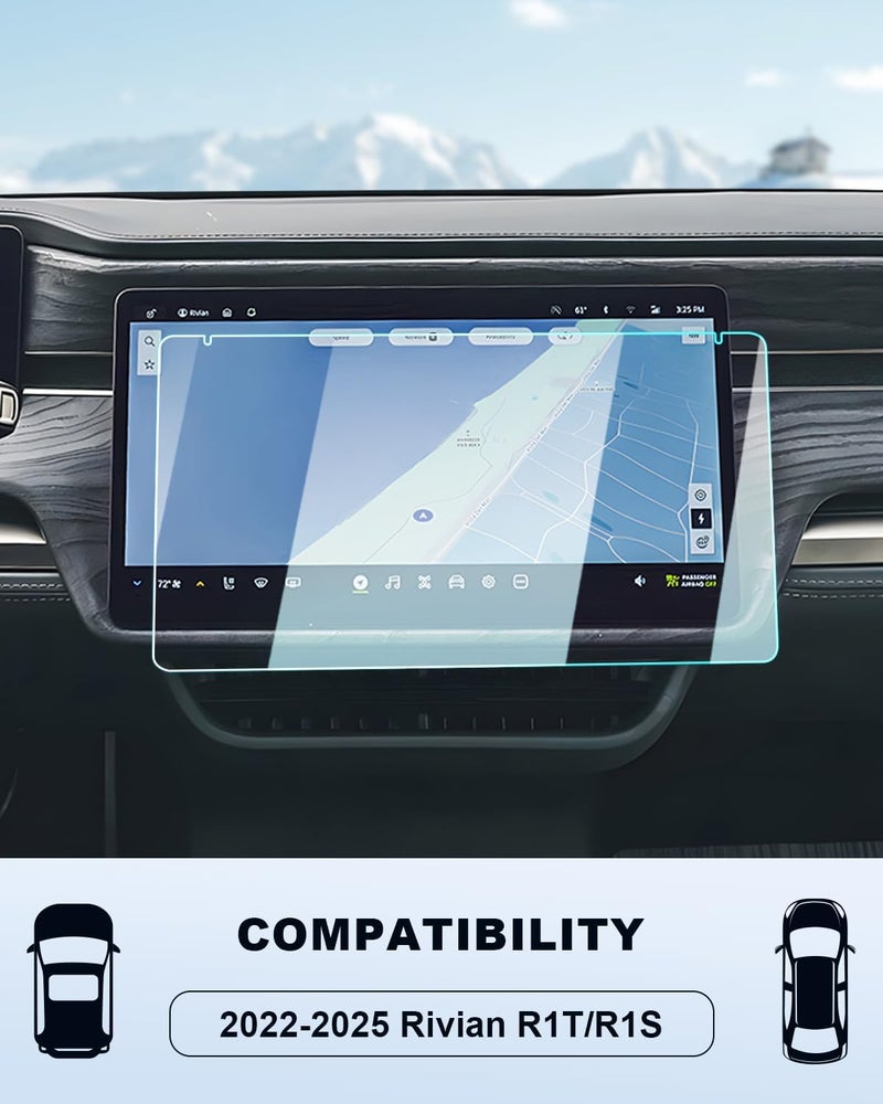 BIXUAN Tempered Glass Screen Protector for 2022-2025 Rivian R1T/R1S Accessories Navigation 15.6 Inch Touch Screen Protection Against Scratches and Fingerprints - Image 2