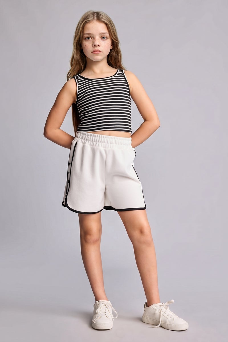 DeFacto Beige Girl Girl Pique Shorts Casual - Image 2