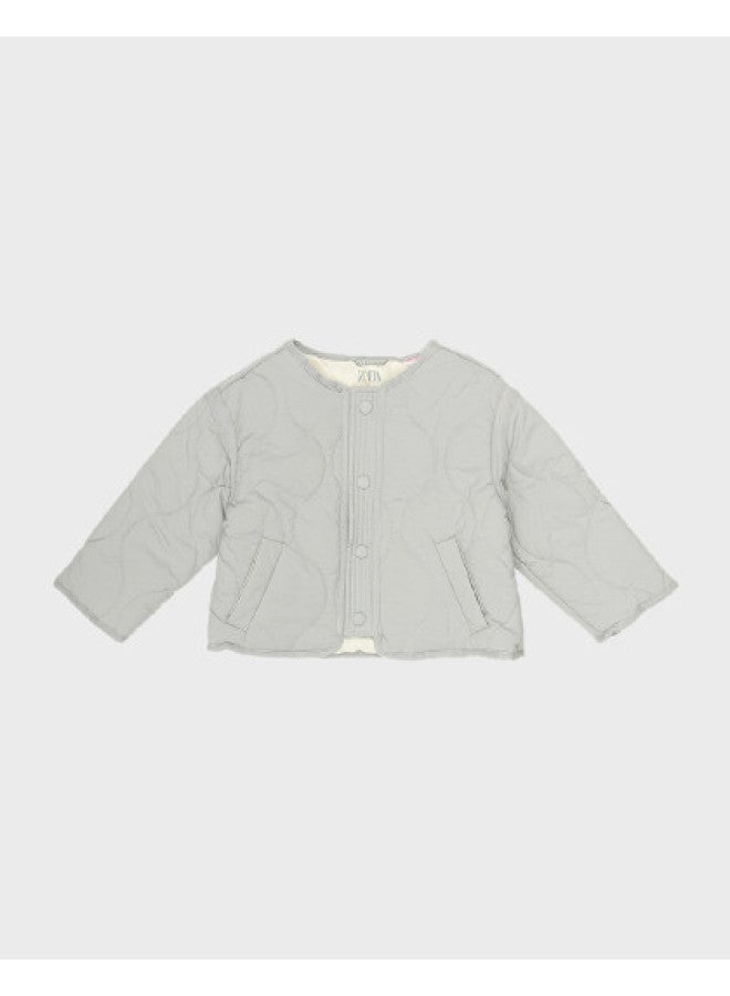 Zara Korean-style Kids' Casual Solid Color Minimalist Warm Comfortable Snap Button Cotton Jacket (pattern Random) - Image 1
