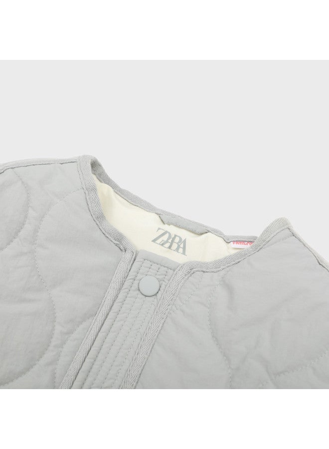 Zara Korean-style Kids' Casual Solid Color Minimalist Warm Comfortable Snap Button Cotton Jacket (pattern Random) - Image 4