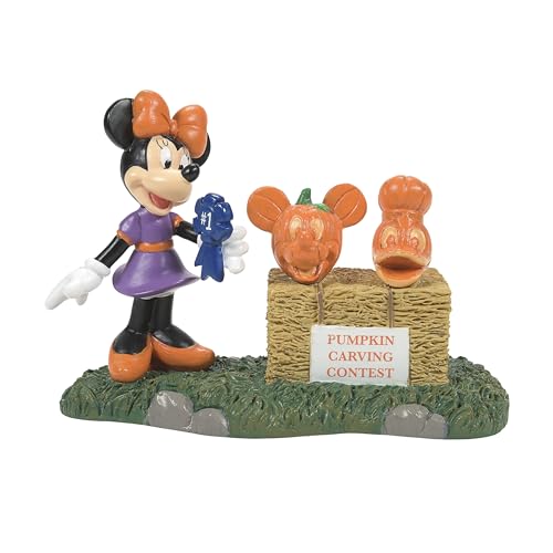 Department 56 Department 56 Disney Village Halloween Pumpkintown Accessories Mickey Mouse Minnie Picks a Winner Figurine 3 Inch Multicolor